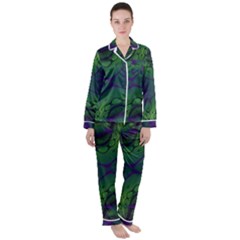 Abstract Art Fractal Women s Long Sleeve Satin Pajamas Set	 by Ravend