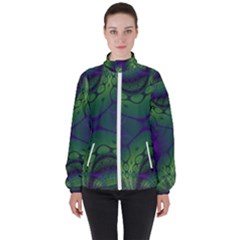 Abstract Art Fractal Women s High Neck Windbreaker by Ravend