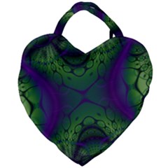 Abstract Art Fractal Giant Heart Shaped Tote by Ravend