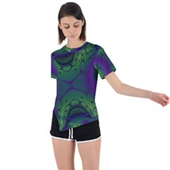 Abstract Art Fractal Asymmetrical Short Sleeve Sports Tee by Ravend