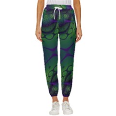 Abstract Art Fractal Cropped Drawstring Pants by Ravend