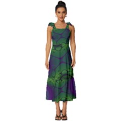 Abstract Art Fractal Tie-strap Tiered Midi Chiffon Dress by Ravend