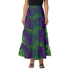 Abstract Art Fractal Tiered Ruffle Maxi Skirt