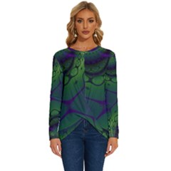 Abstract Art Fractal Long Sleeve Crew Neck Pullover Top