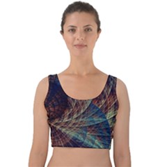 Fractal Abstract- Art Velvet Crop Top by Ravend