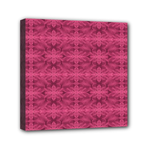 Elegant Pink Floral Geometric Pattern Mini Canvas 6  X 6  (stretched) by dflcprintsclothing