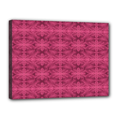 Elegant Pink Floral Geometric Pattern Canvas 16  X 12  (stretched) by dflcprintsclothing