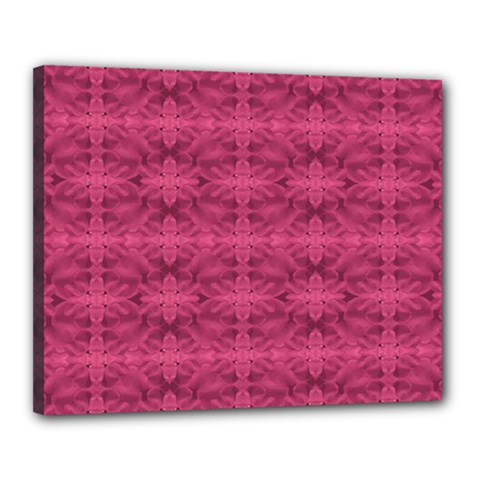 Elegant Pink Floral Geometric Pattern Canvas 20  X 16  (stretched)