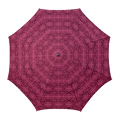 Elegant Pink Floral Geometric Pattern Golf Umbrellas by dflcprintsclothing