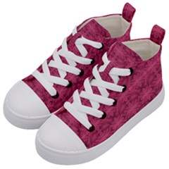 Elegant Pink Floral Geometric Pattern Kids  Mid-top Canvas Sneakers by dflcprintsclothing