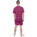 Elegant pink floral geometric pattern Men s Mesh Tee and Shorts Set View2