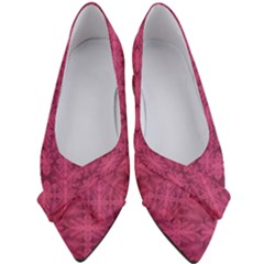 Elegant Pink Floral Geometric Pattern Women s Bow Heels by dflcprintsclothing