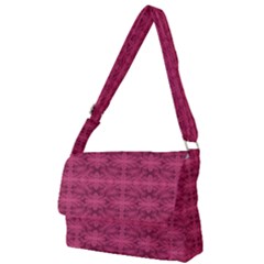 Elegant Pink Floral Geometric Pattern Full Print Messenger Bag (l)