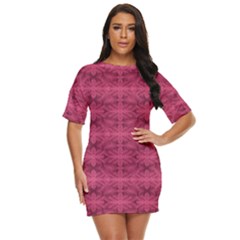 Elegant Pink Floral Geometric Pattern Just Threw It On Dress by dflcprintsclothing