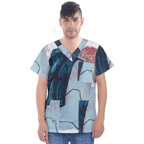 Abstract T- Shirt Abstract 35 Men s V-neck Scrub Top by maxcute