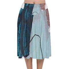 Abstract T- Shirt Abstract 35 Velvet Flared Midi Skirt by maxcute