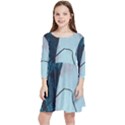 Abstract T- Shirt Abstract 35 Kids  Quarter Sleeve Skater Dress View1