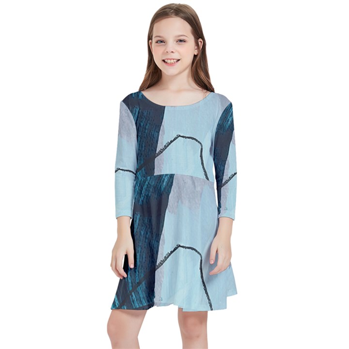 Abstract T- Shirt Abstract 35 Kids  Quarter Sleeve Skater Dress