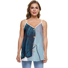 Abstract T- Shirt Abstract 35 Casual Spaghetti Strap Chiffon Top by maxcute