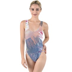 Abstract T- Shirt Abstract 40 High Leg Strappy Swimsuit by maxcute