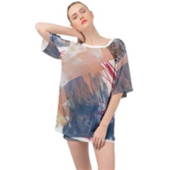 Abstract T- Shirt Abstract 40 Oversized Chiffon Top by maxcute