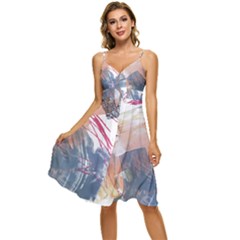 Abstract T- Shirt Abstract 40 Sleeveless Tie Front Chiffon Dress