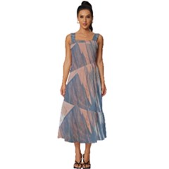 Abstract T- Shirt Abstract 40 Square Neckline Tiered Midi Dress