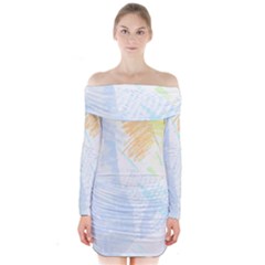 Abstract T- Shirt Abstract 43 Long Sleeve Off Shoulder Dress by maxcute