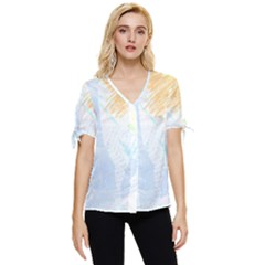 Abstract T- Shirt Abstract 43 Bow Sleeve Button Up Top by maxcute