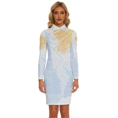 Abstract T- Shirt Abstract 43 Long Sleeve Shirt Collar Bodycon Dress