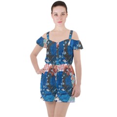 Abstract T- Shirt Abstract 6 Ruffle Cut Out Chiffon Playsuit by maxcute