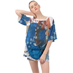 Abstract T- Shirt Abstract 6 Oversized Chiffon Top by maxcute