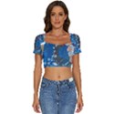 Abstract T- Shirt Abstract 6 Short Sleeve Square Neckline Crop Top  View1