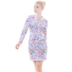 Abstract T- Shirt Abstract Art T- Shirt Button Long Sleeve Dress by maxcute