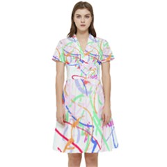 Abstract T- Shirt Abstract Art T- Shirt Short Sleeve Waist Detail Dress by maxcute