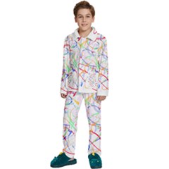 Abstract T- Shirt Abstract Art T- Shirt Kids  Long Sleeve Velvet Pajamas Set