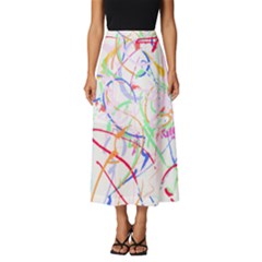 Abstract T- Shirt Abstract Art T- Shirt Classic Midi Chiffon Skirt