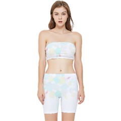 Abstract T- Shirt Abstract Cactus T- Shirt Stretch Shorts And Tube Top Set