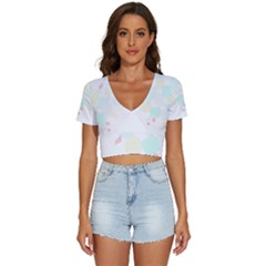 Abstract T- Shirt Abstract Cactus T- Shirt V-neck Crop Top