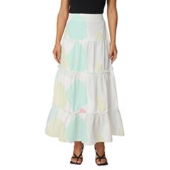 Abstract T- Shirt Abstract Cactus T- Shirt Tiered Ruffle Maxi Skirt