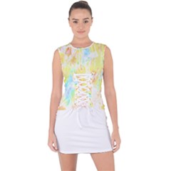 Abstract T- Shirt Abstract Colored Background T- Shirt Lace Up Front Bodycon Dress by maxcute