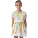 Abstract T- Shirt Abstract Colored Background T- Shirt Kids  Short Sleeve Pinafore Style Dress View1