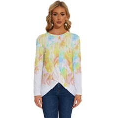 Abstract T- Shirt Abstract Colored Background T- Shirt Long Sleeve Crew Neck Pullover Top