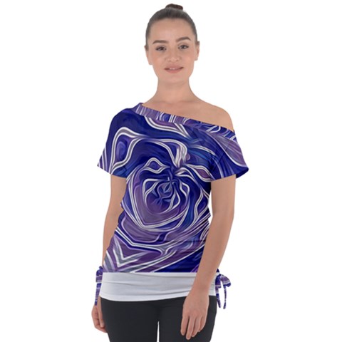 Abstract T- Shirt Abstract Colourful Aesthetic Beautiful Dream Love Romantic Retro Dark Design Vinta Off Shoulder Tie-up Tee by maxcute