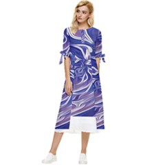 Abstract T- Shirt Abstract Colourful Aesthetic Beautiful Dream Love Romantic Retro Dark Design Vinta Bow Sleeve Chiffon Midi Dress by maxcute