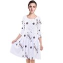 Abstract T- Shirt Abstract Watercolor Design N  4 T- Shirt Quarter Sleeve Waist Band Dress View1