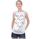 Abstract T- Shirt Abstract Watercolor Design N  4 T- Shirt High Neck Satin Top View1