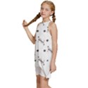 Abstract T- Shirt Abstract Watercolor Design N  4 T- Shirt Kids  Halter Collar Waist Tie Chiffon Dress View2