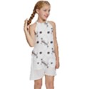 Abstract T- Shirt Abstract Watercolor Design N  4 T- Shirt Kids  Halter Collar Waist Tie Chiffon Dress View3