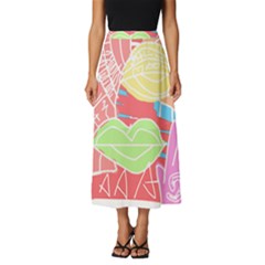 Abstract T- Shirt Aksara T- Shirt Classic Midi Chiffon Skirt